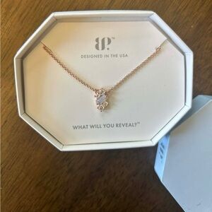 Bomb Party necklace with moonstone and cz on rose gold